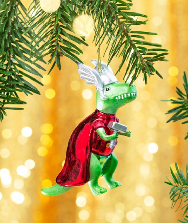 Sass & Belle T-Rex Thor with Hammer Shaped Bauble