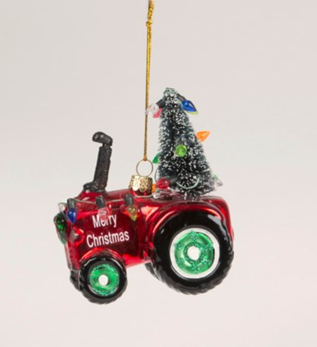 Sass & Belle Festive Tractor Bauble