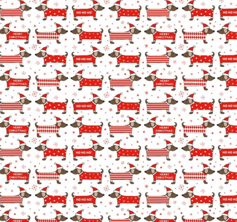 Sass & Belle Christmas Sausage Dog Wrapping Paper