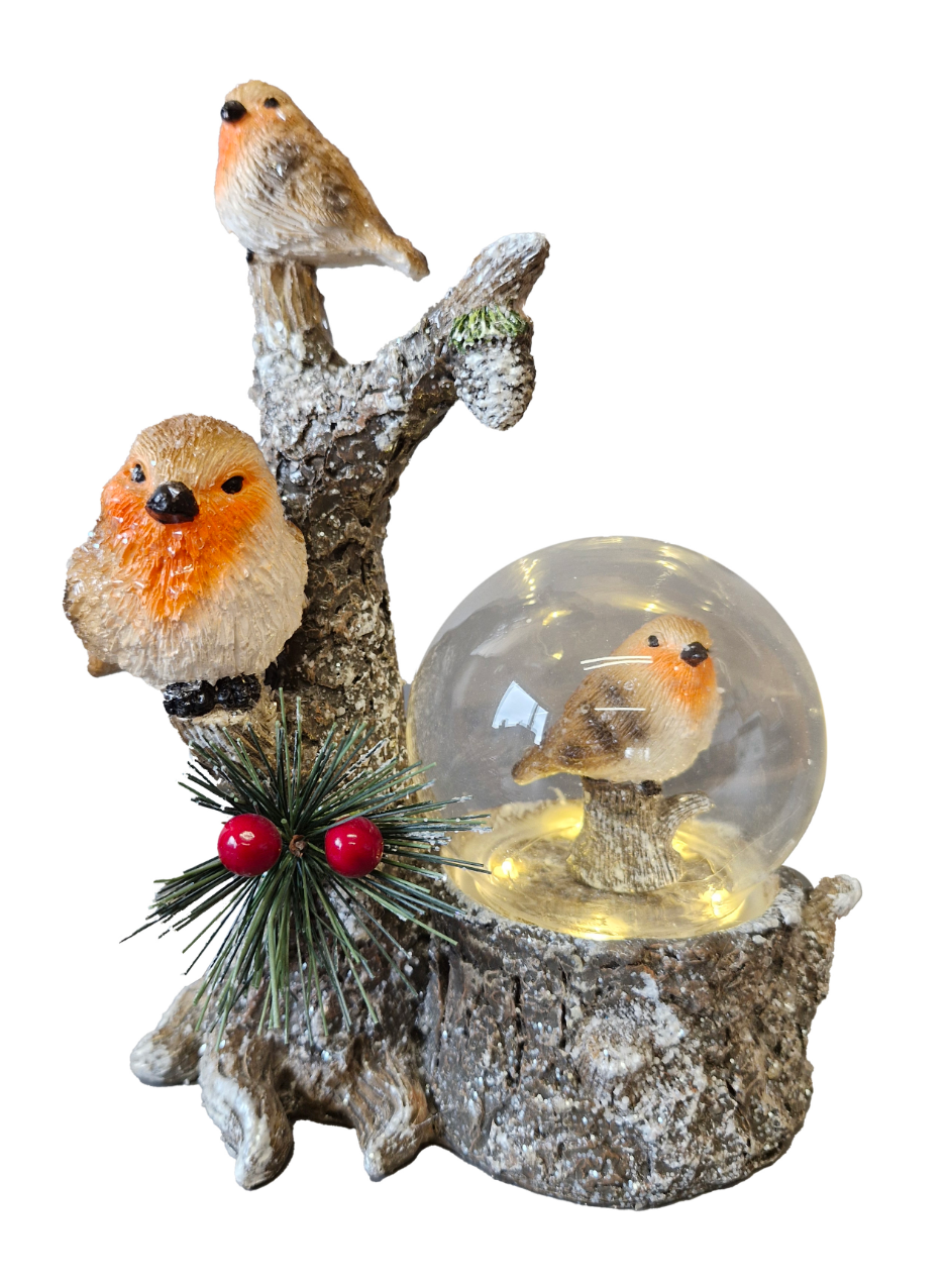 Robin Family with Globe