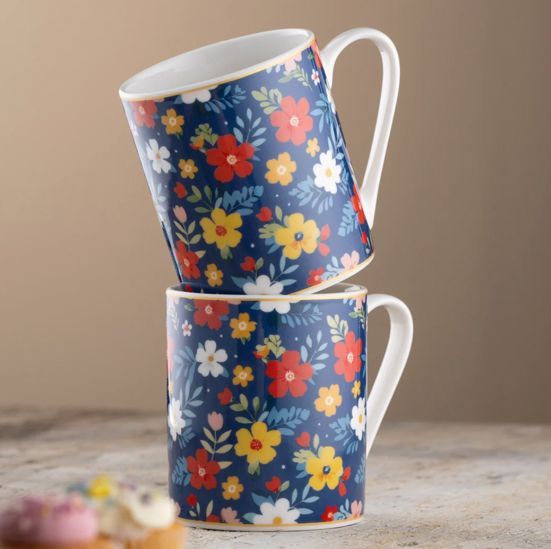 Aynsley Midnight Garden Pair Of Mugs
