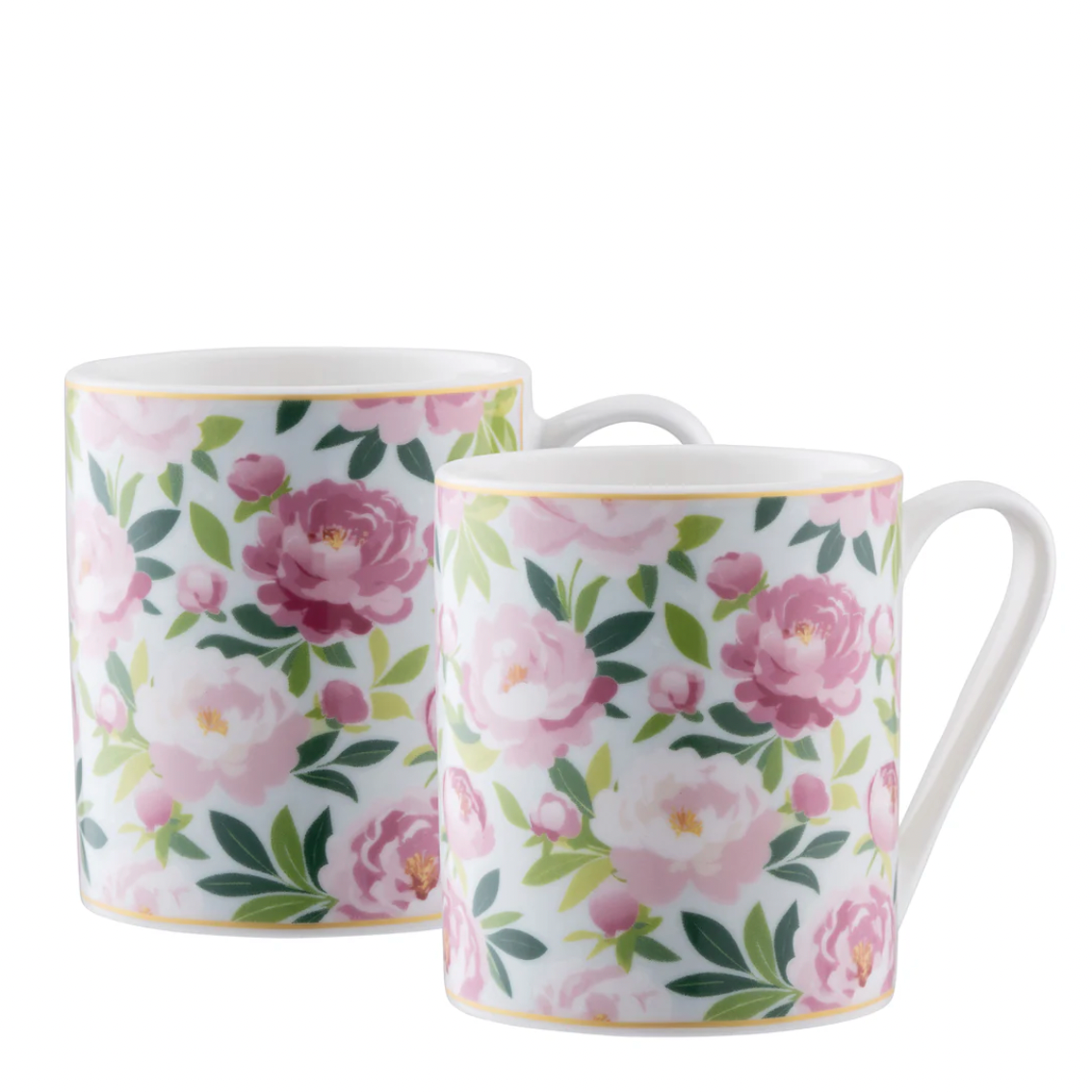 Aynsley Pink Peony Pair Of Mugs