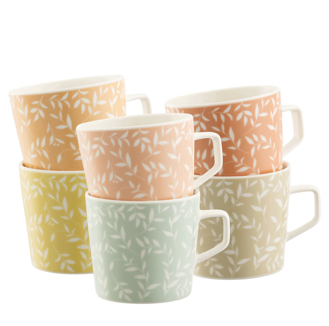 Aynsley White Willow Mugs Set Of 6