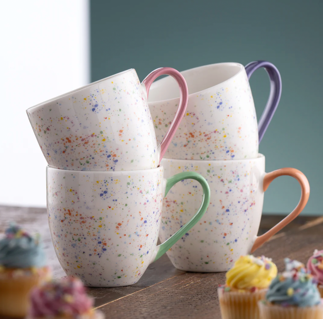 Belleek Living Confetti Set Of 4 Mugs