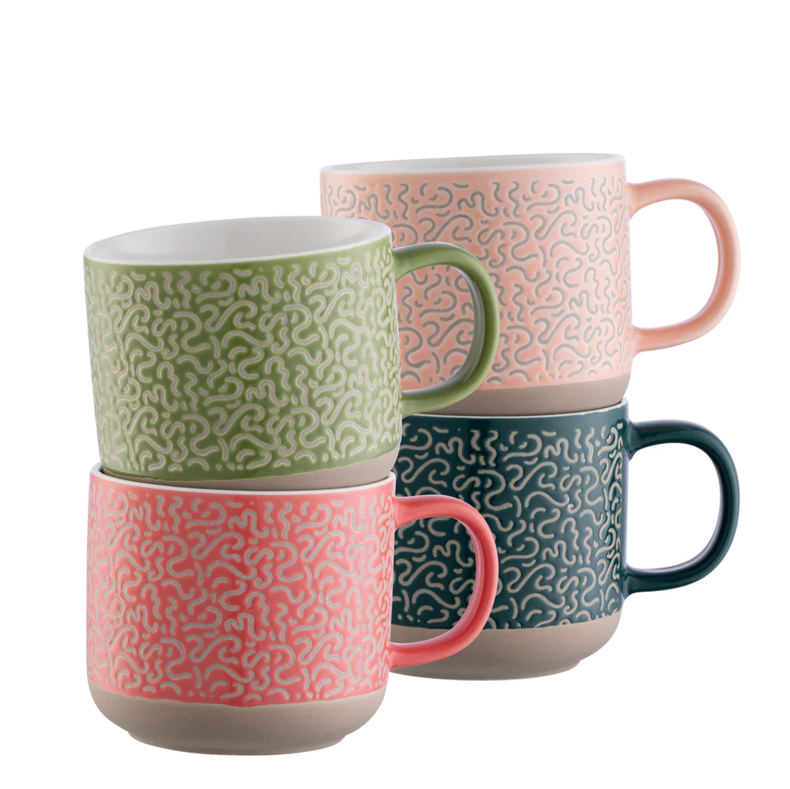 Belleek Living Squiggle Set Of 4 Mugs