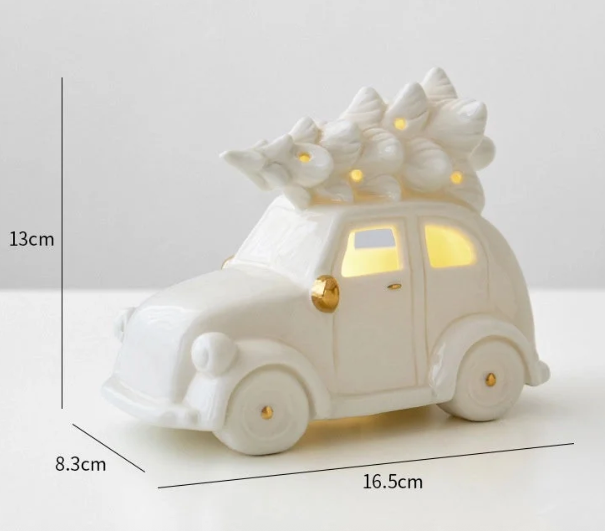 Newgrange White Ceramic Car & Christmas Tree