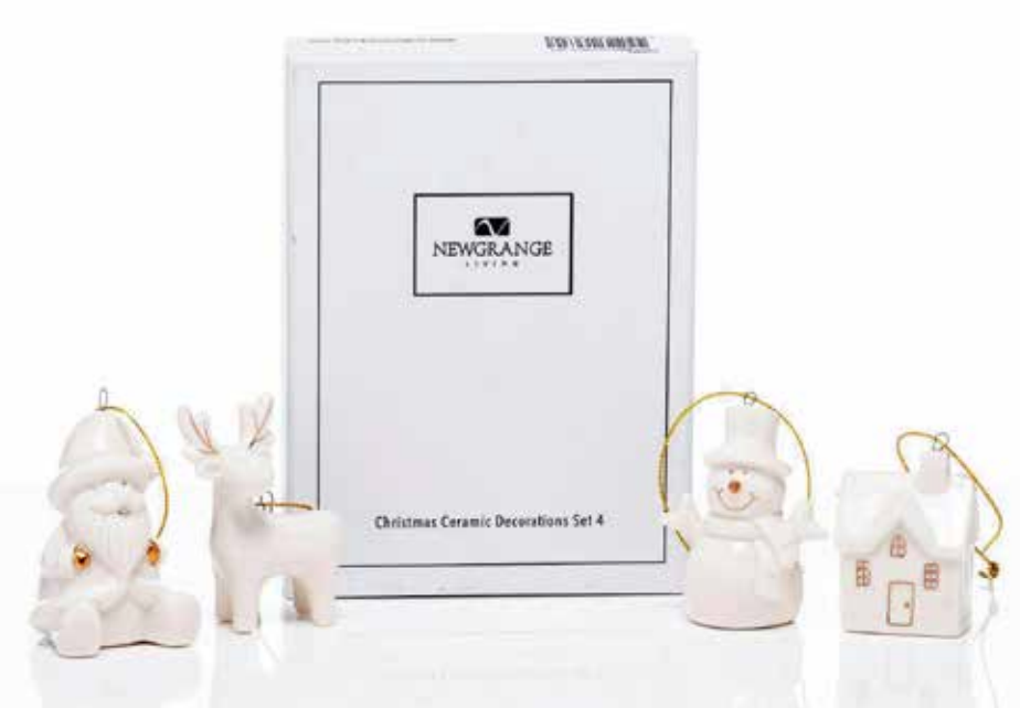 Newgrange Christmas White Ceramic Hanging Decorations