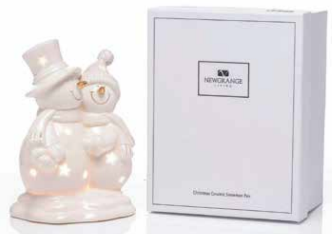 Newgrange Christmas White Ceramic Snowman Pair