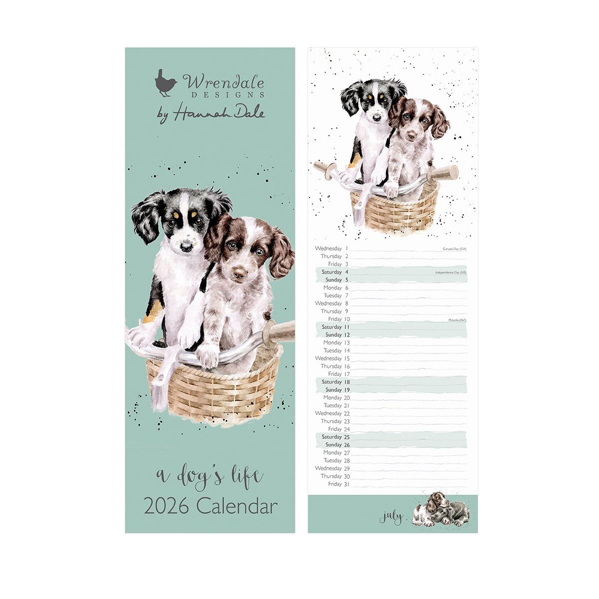 Wrendale 'A Dog's Life' Slim Calendar 2026