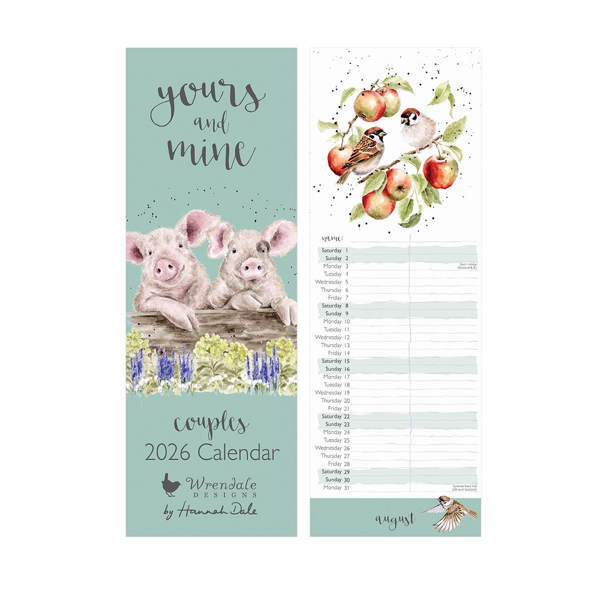 Wrendale 'Yours and Mine' Slim Calendar 2026