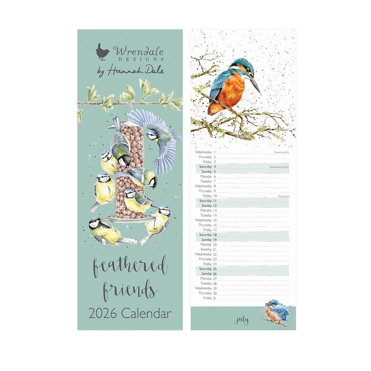 Wrendale 'Feathered Friends' Slim Calendar 2026