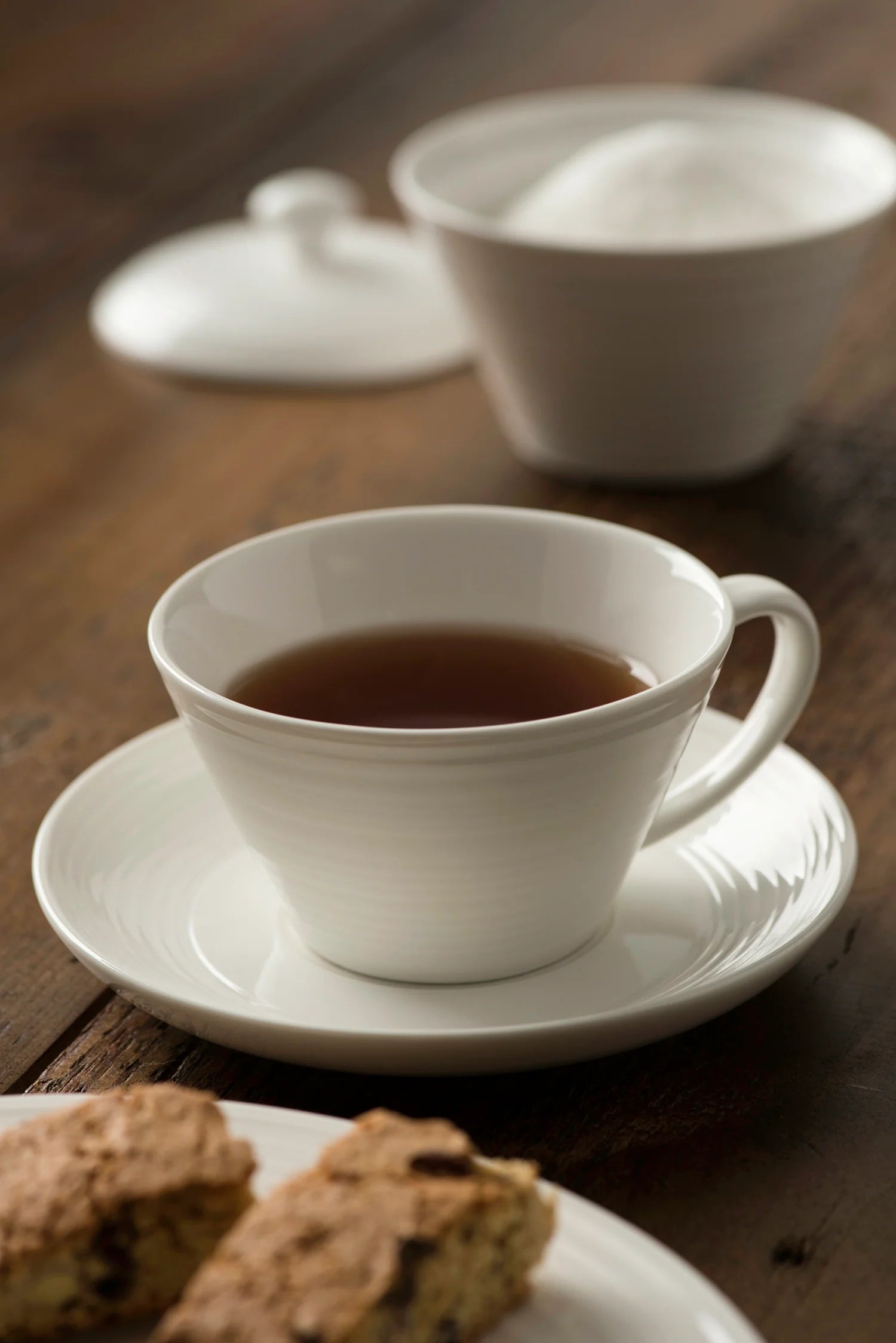 Belleek Living Ripple Tea Cup And Saucer Set Of 4