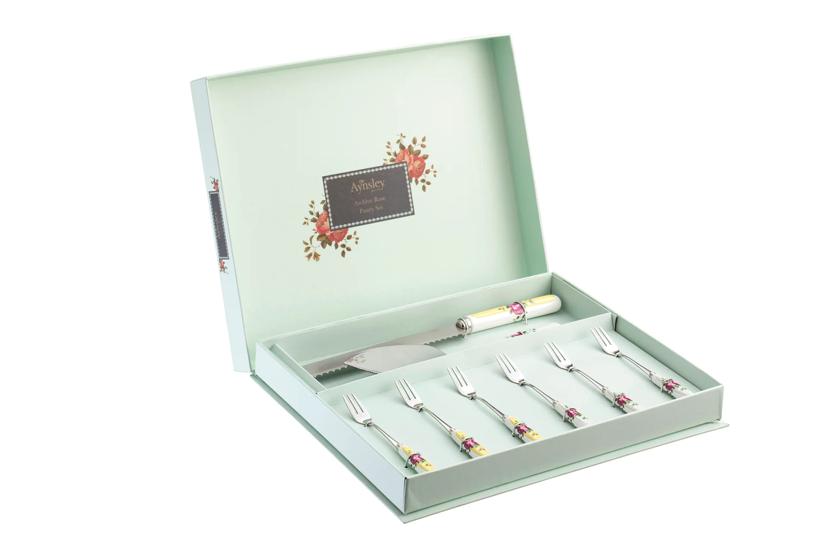Aynsley Archive Rose Pastry Set