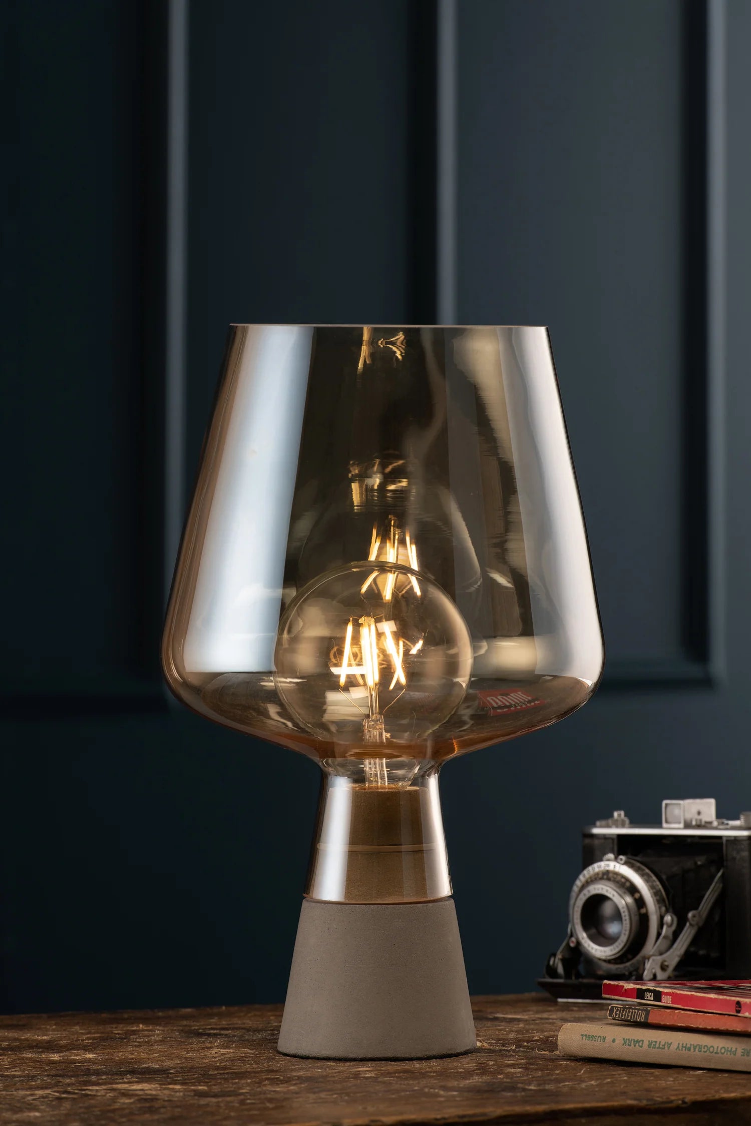 Galway Crystal Glass Table Lamp - Amber