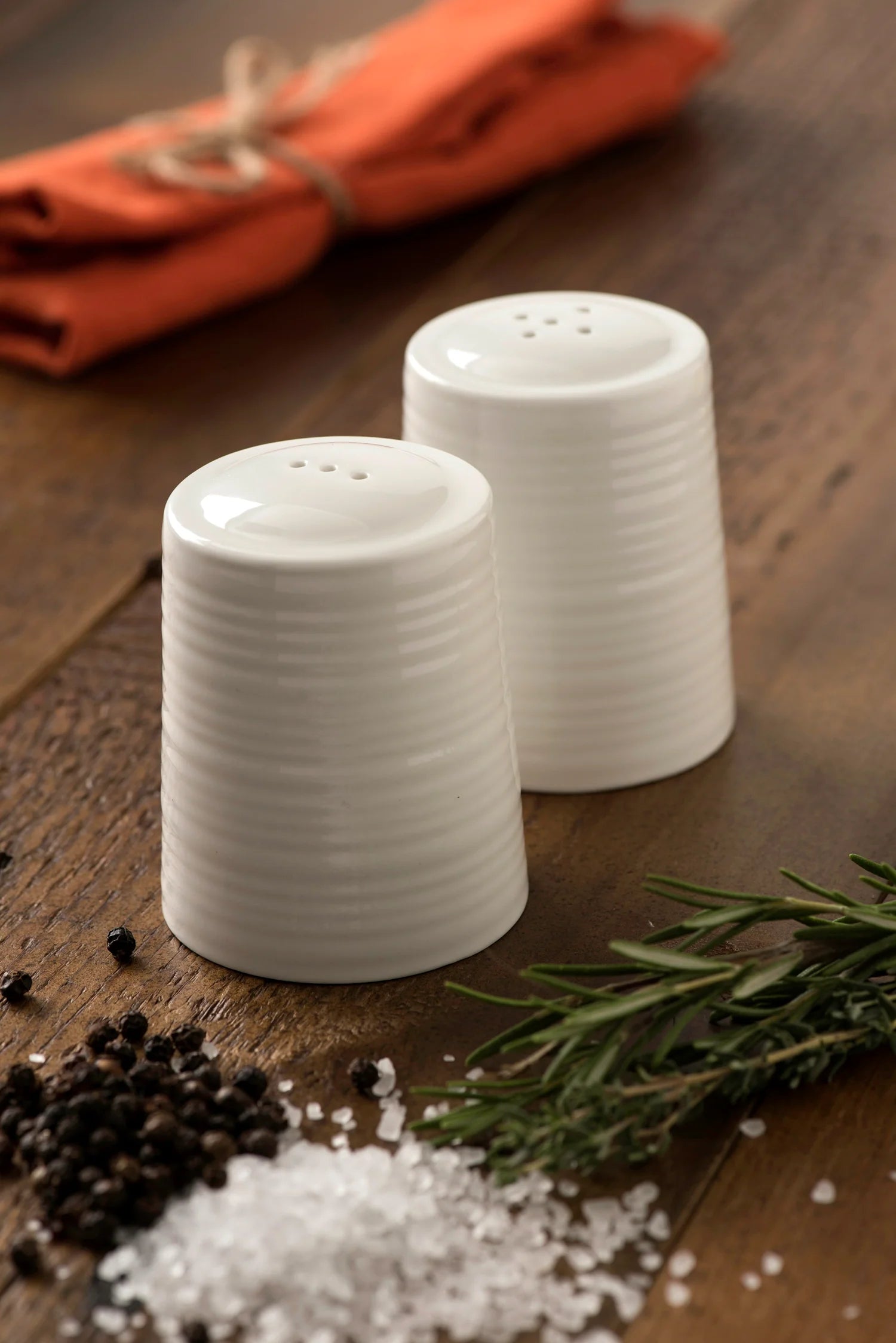 Belleek Living Ripple Salt & Pepper