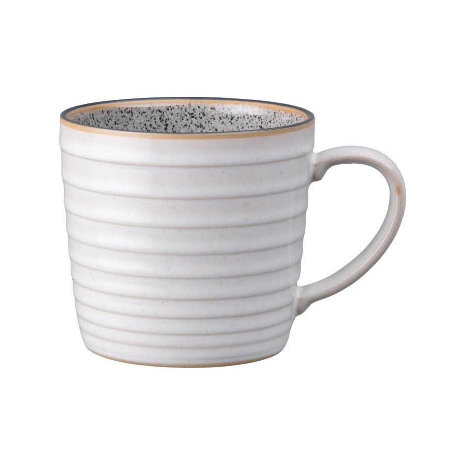 Denby Grey White Ridged Mug
