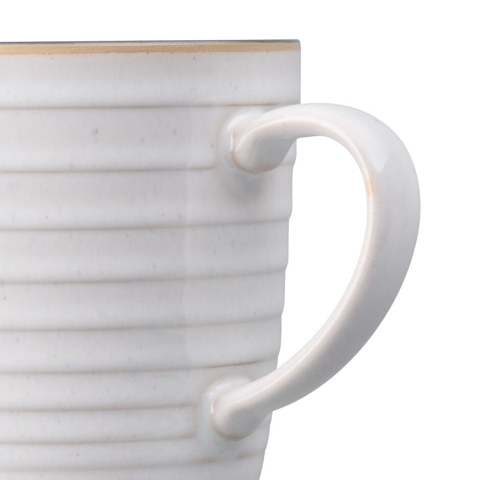 Denby Grey White Ridged Mug
