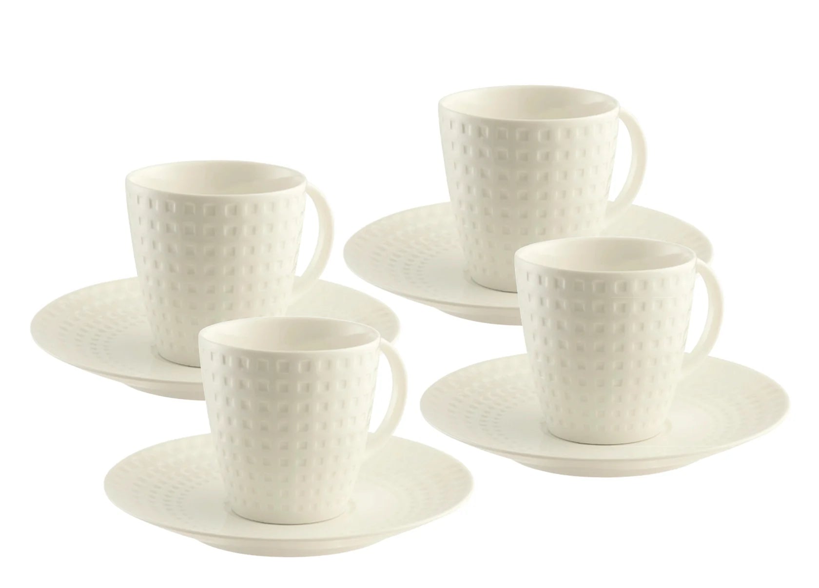 Belleek Living Grafton Tea Cups & Saucers Set Of 4