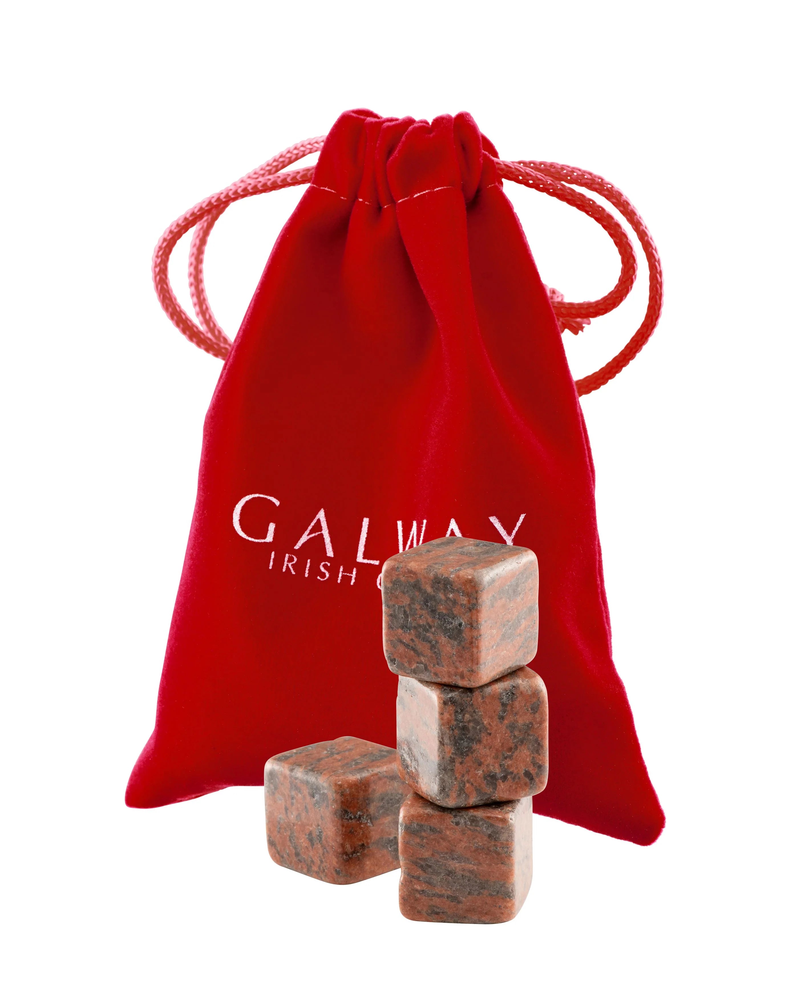 Galway Crystal Cooling Stones Set Of 4 - Red Granite