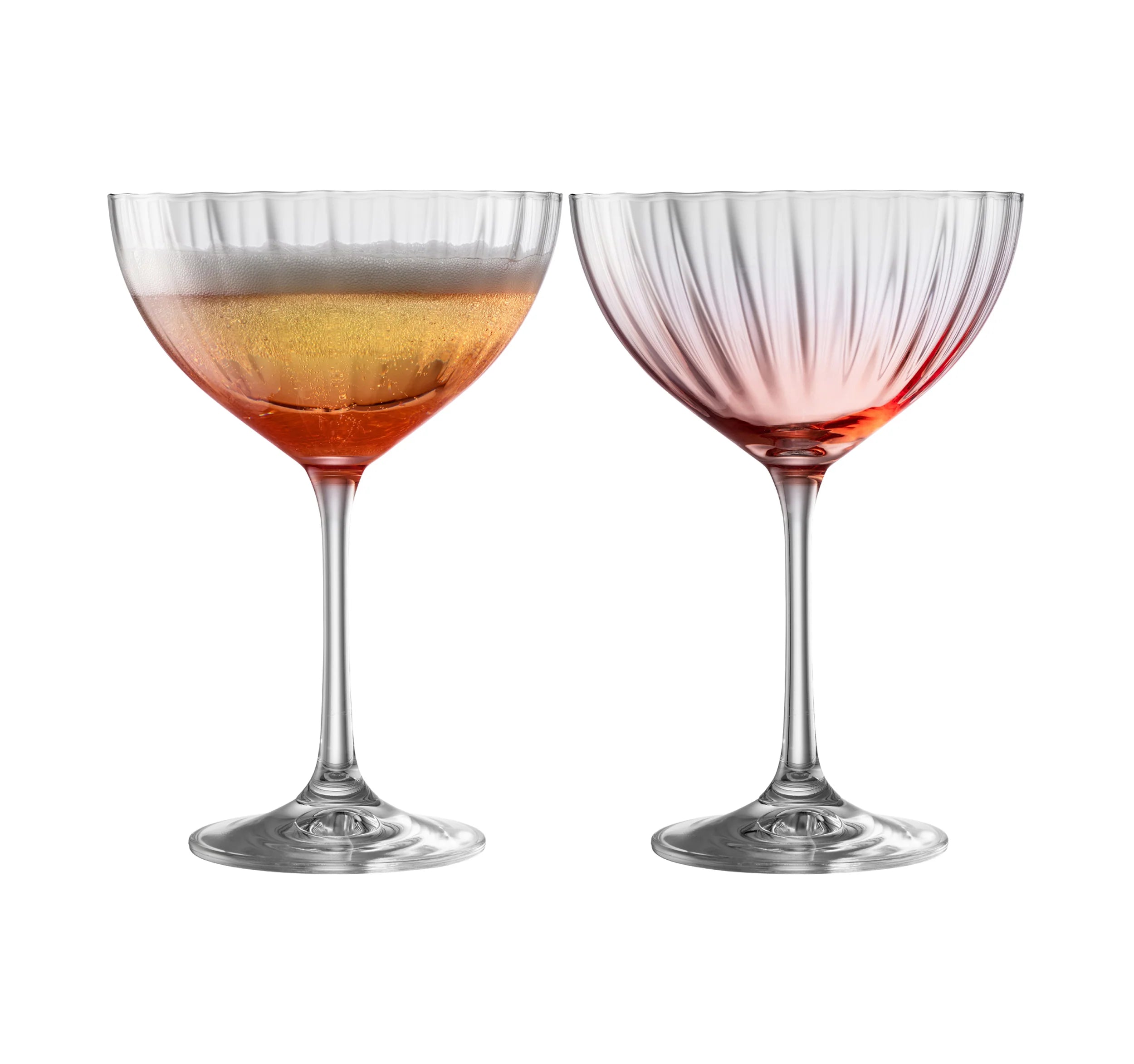 Galway Erne Blush Cocktail/Saucer Champagne x2