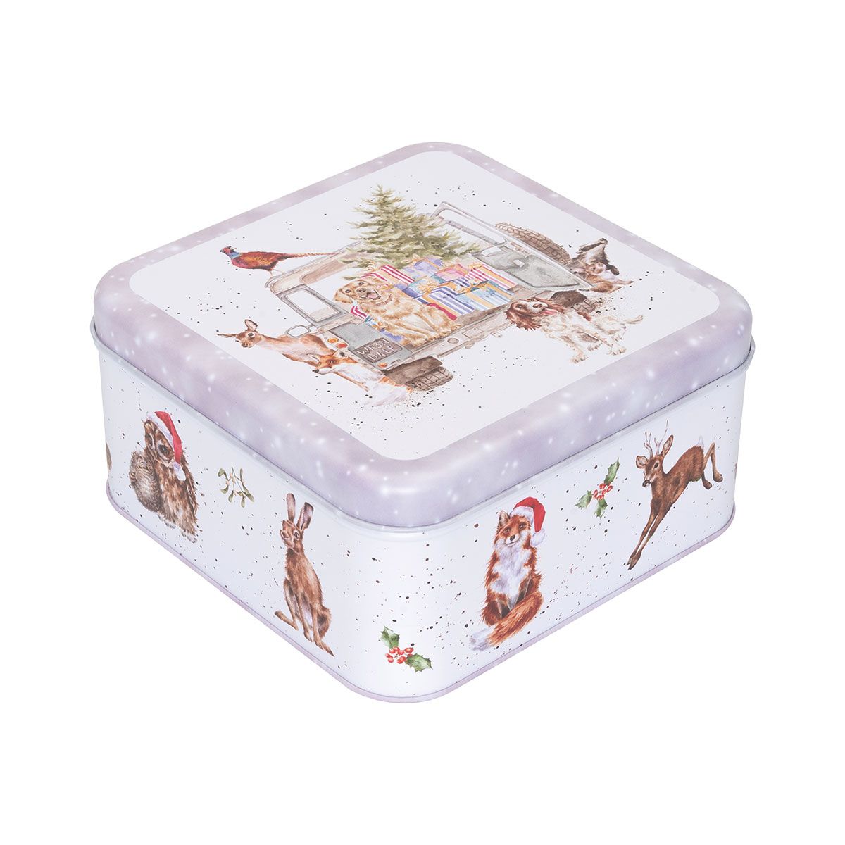 Wrendale 'Winter Woodland' Woodland Animal Christmas Square Tin