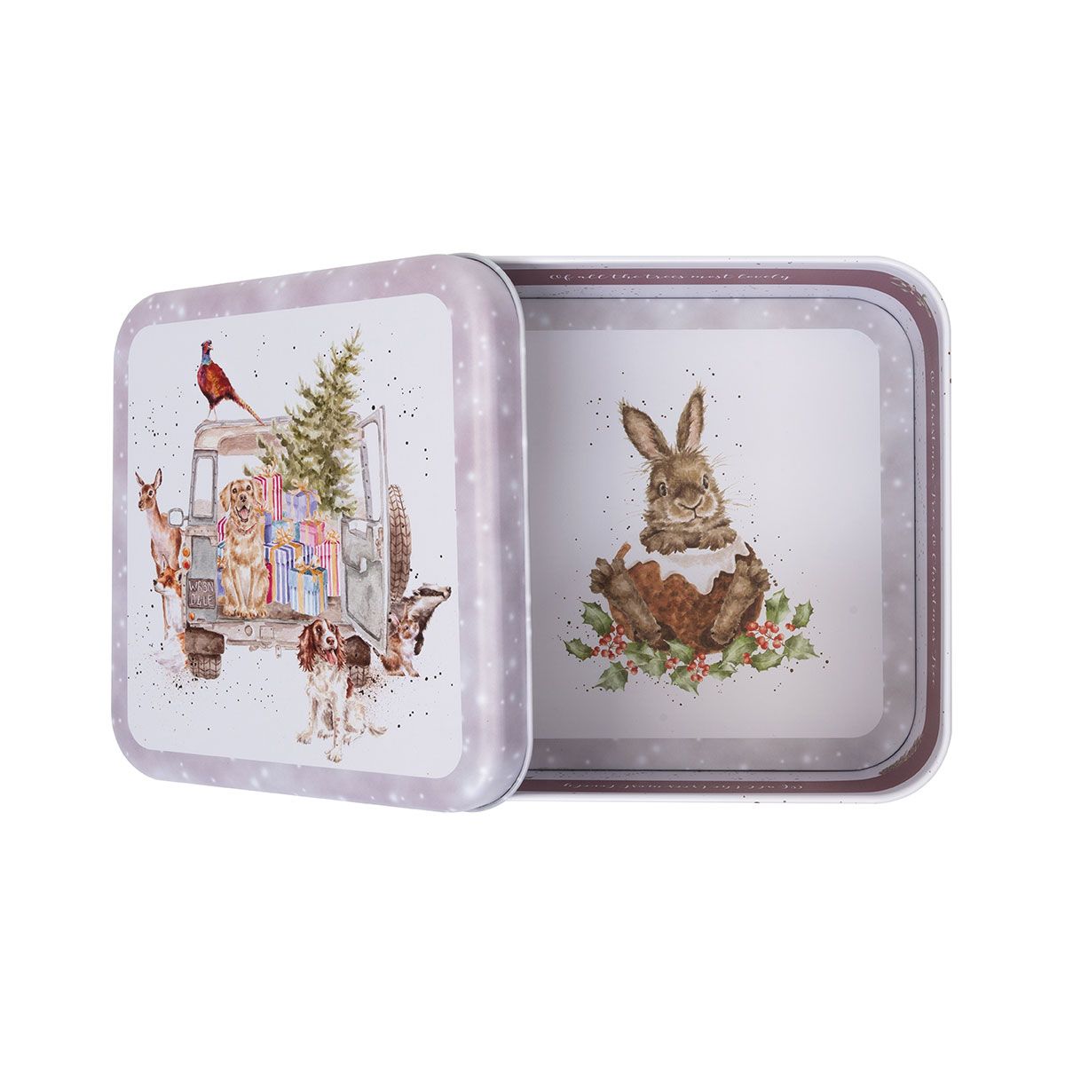 Wrendale 'Winter Woodland' Woodland Animal Christmas Square Tin
