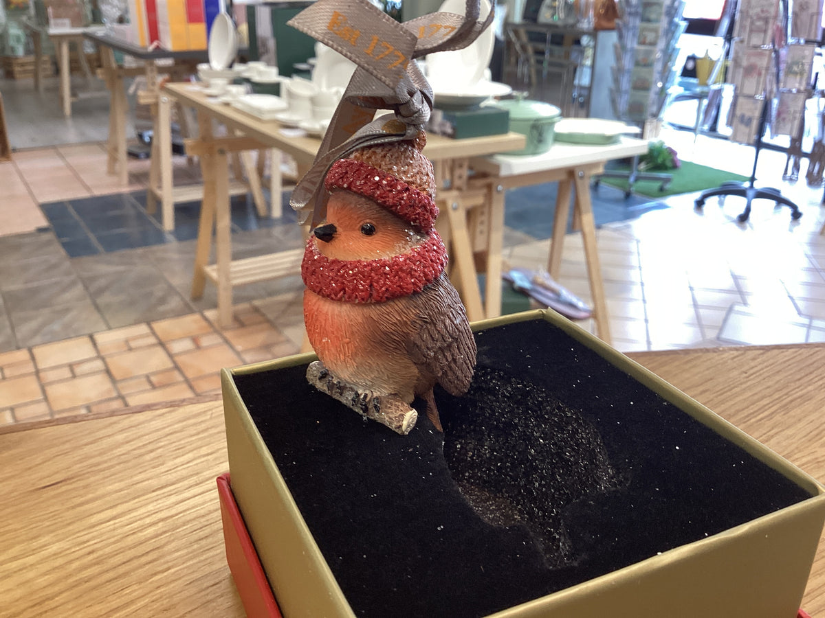 Aynsley Woolly Hat Robin Hanging Ornament