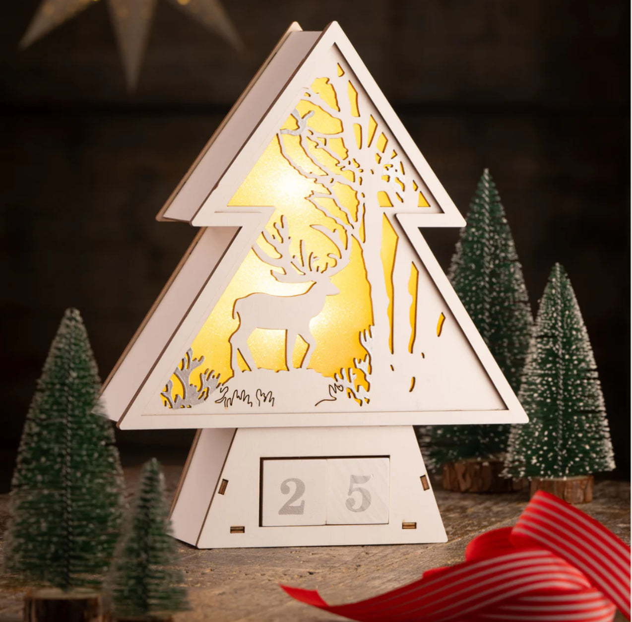 Belleek Reindeer Advent Wooden LED
