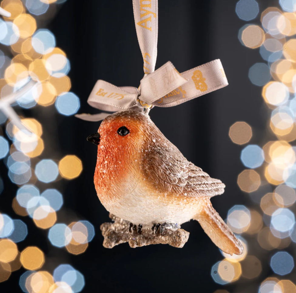Aynsley Glitter Robin Hanging Ornament