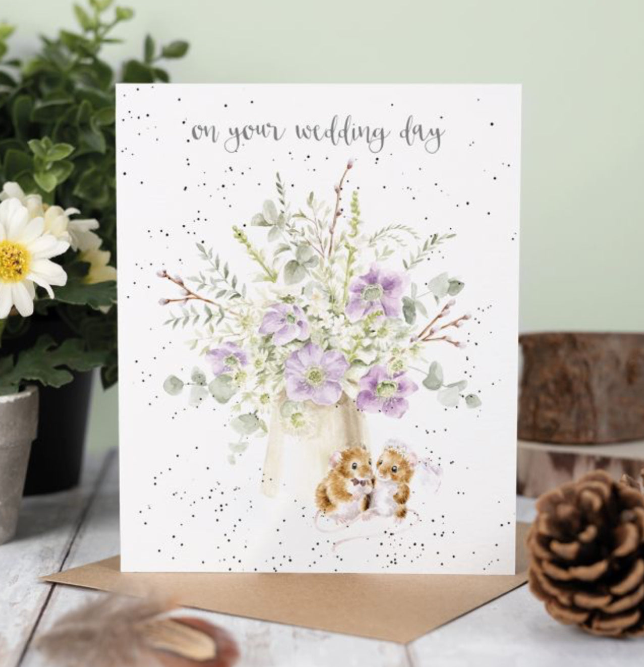 'SQUEAK-HEARTS' MOUSE WEDDING CARD