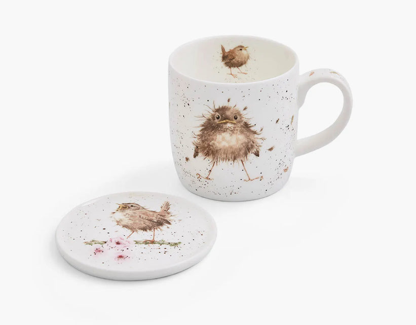 Wrendale Mug & Coaster Flying the Nest