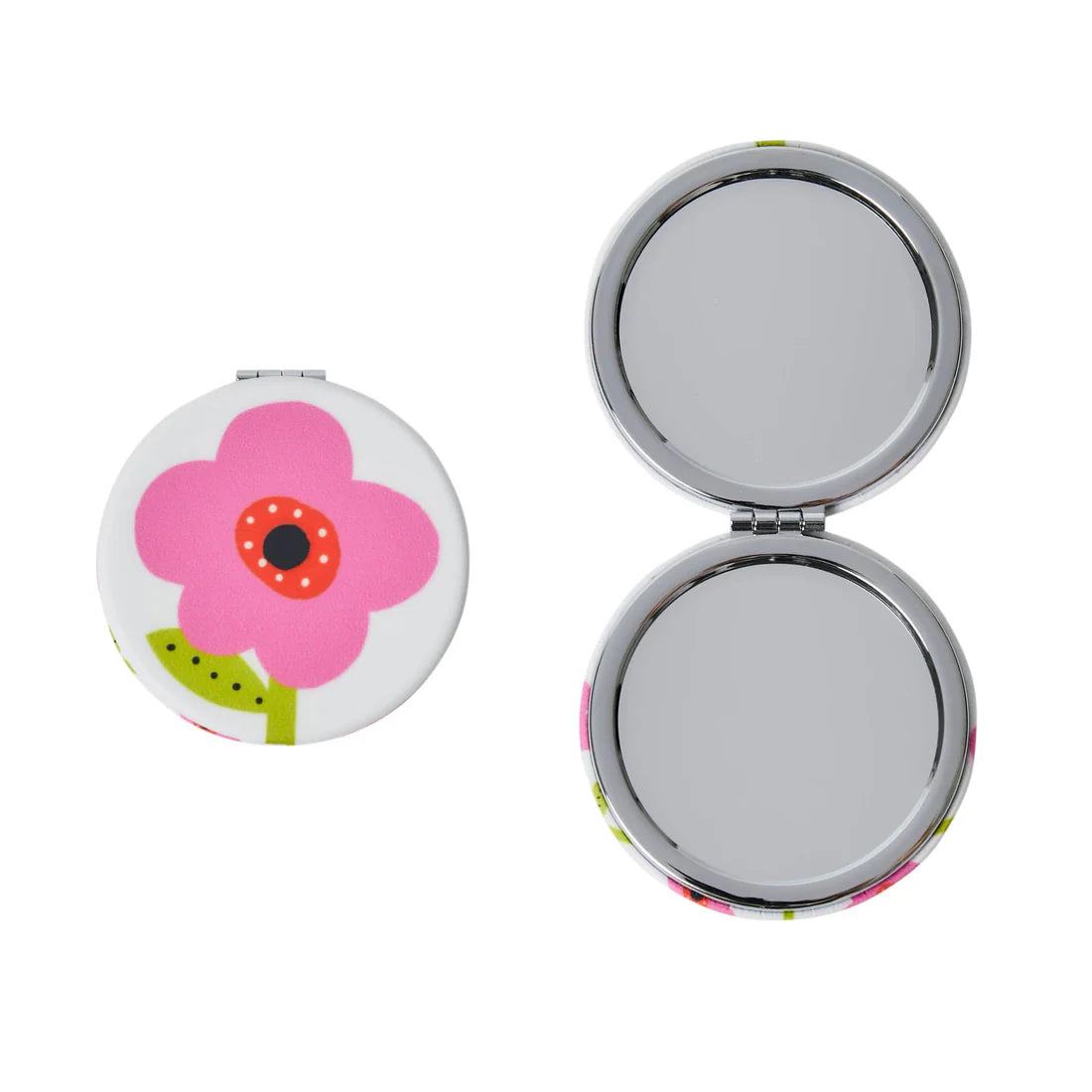 Belly Button Round Compact Mirror - Mauve Mabel Flower