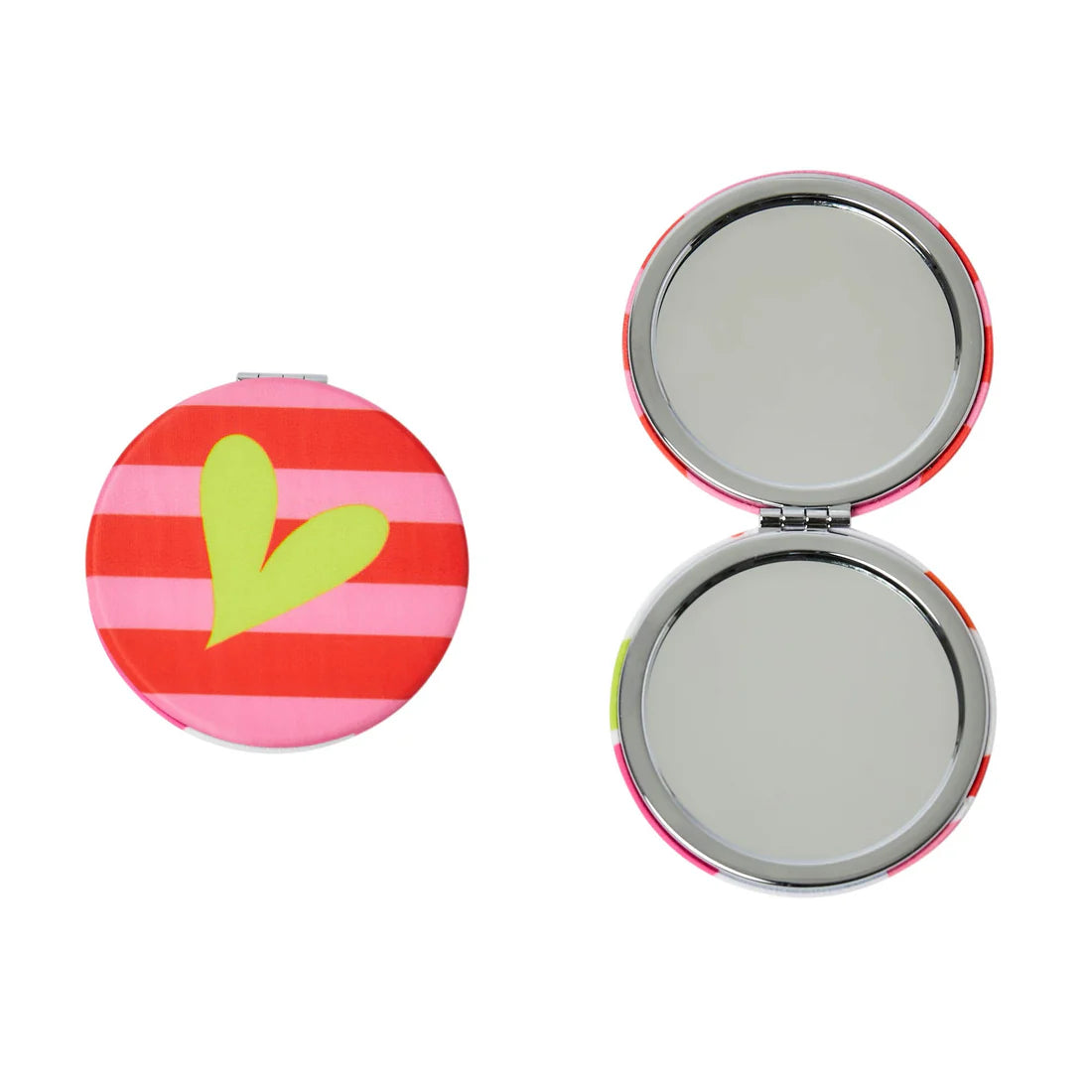 Belly Button Round Compact Mirror - Hearts & Stripes
