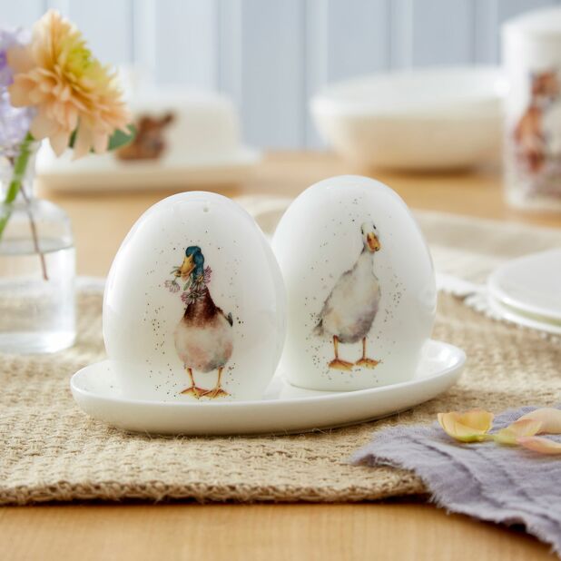 Wrendale Duck Salt & Pepper Shakers With Tray