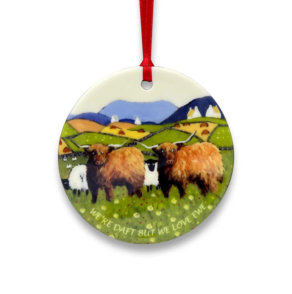 Thomas Joseph We're Daft But We Love Ewe Decorative Hanging Disk