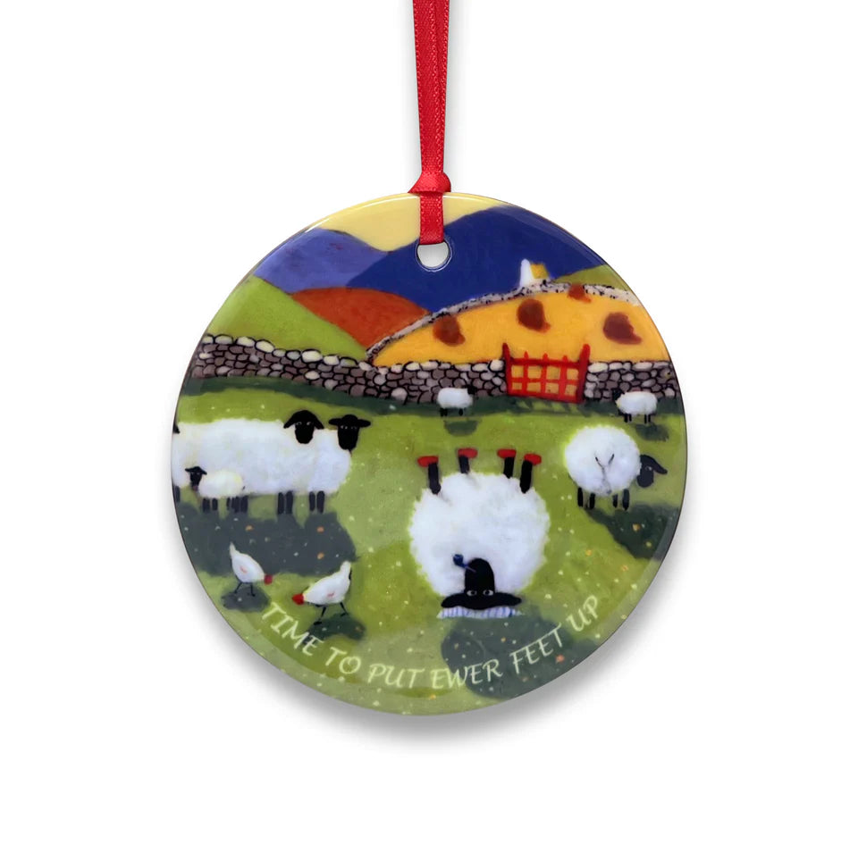 Thomas Joseph Time To Put Ewer Feet Up Decorative Hanging Disk