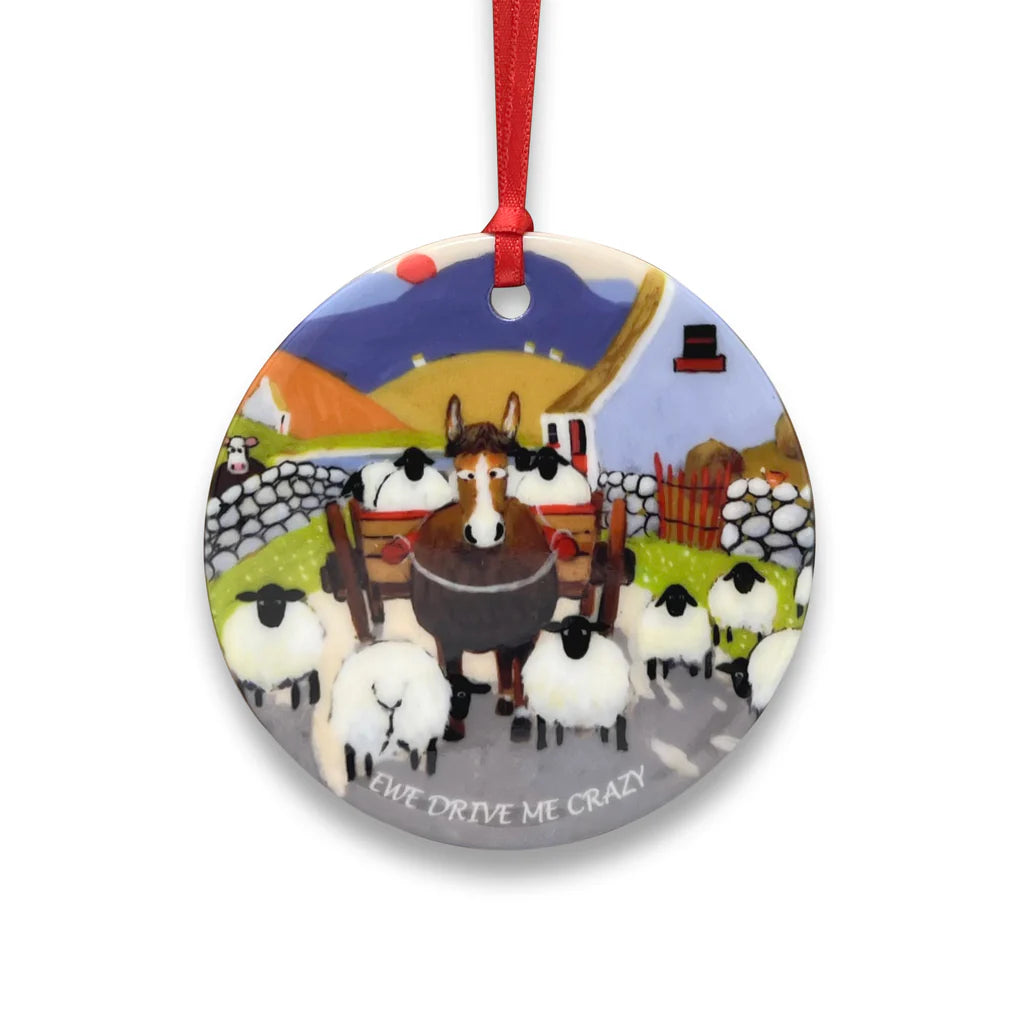 Thomas Joseph Ewe Drive Me Crazy Decorative Hanging Disk