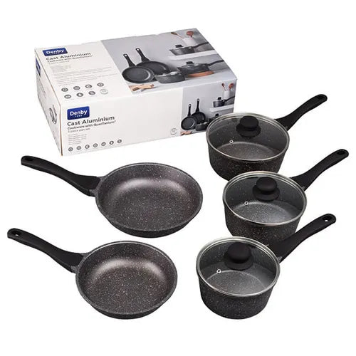 Denby Granite Finish Cast Aluminium 5 Piece Pan Set
