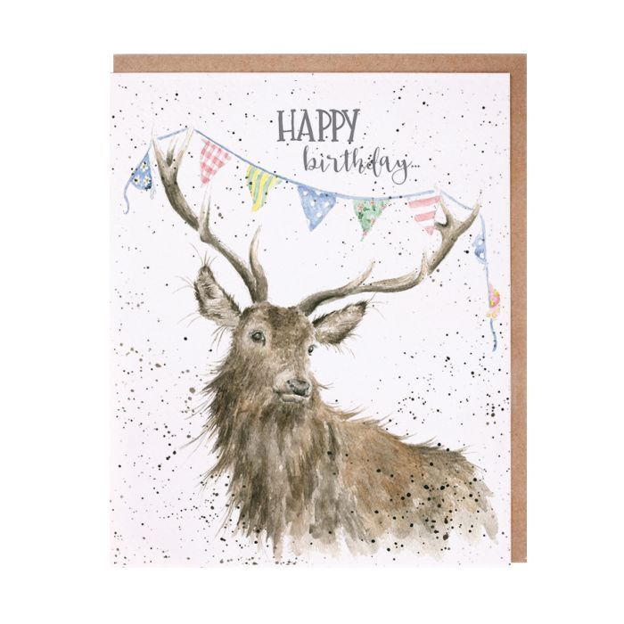 Wrendale ‘Birthday Bunting’ Stag Birthday Card