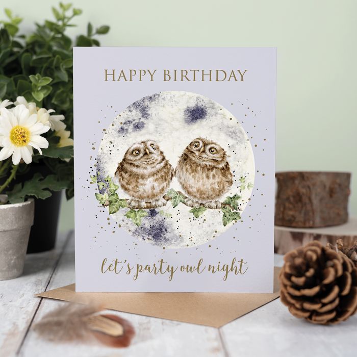 Wrendale ‘Let’s Party Owl Night’ Birthday Card