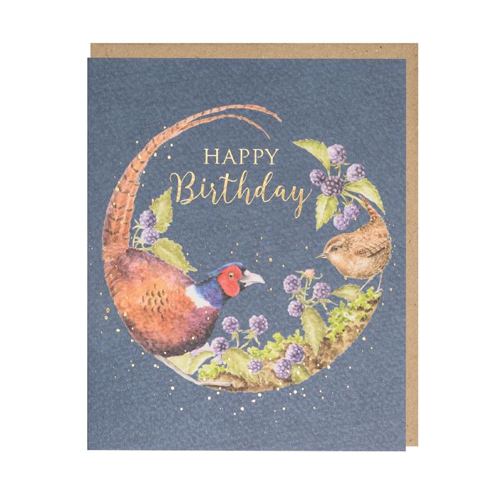 Wrendale ‘Through the Brambles’ Pheasant & Wren Birthday Card