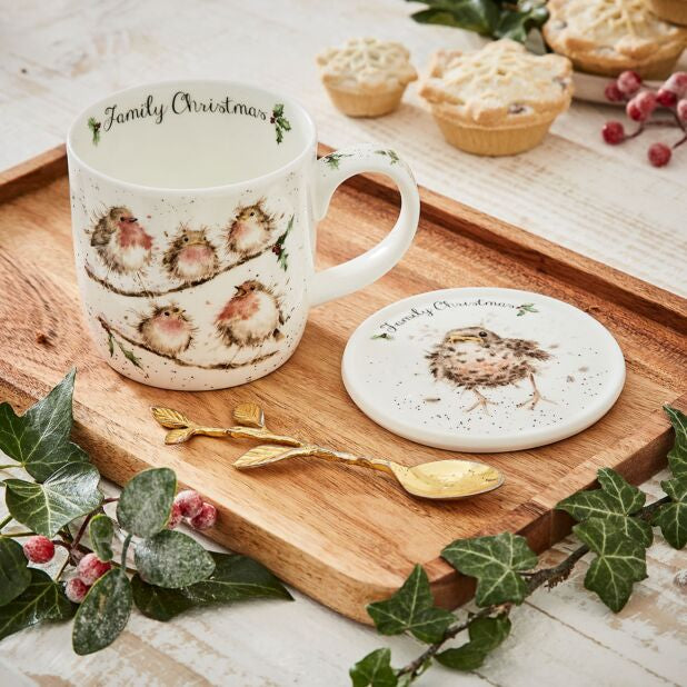 Wrendale ‘Family Christmas’Mug and Coaster Set