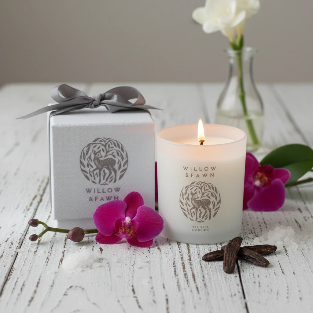 Willow & Fawn Sea Salt & Orchid Scented Candle