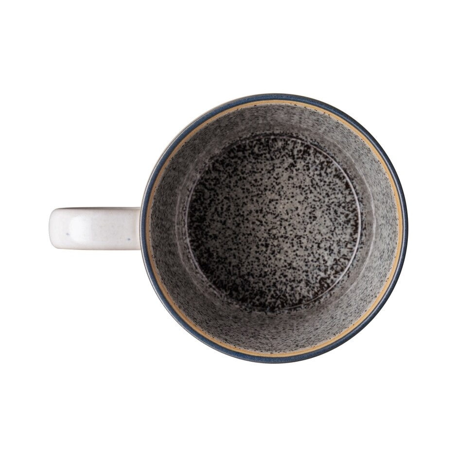 Denby Grey White Ridged Mug