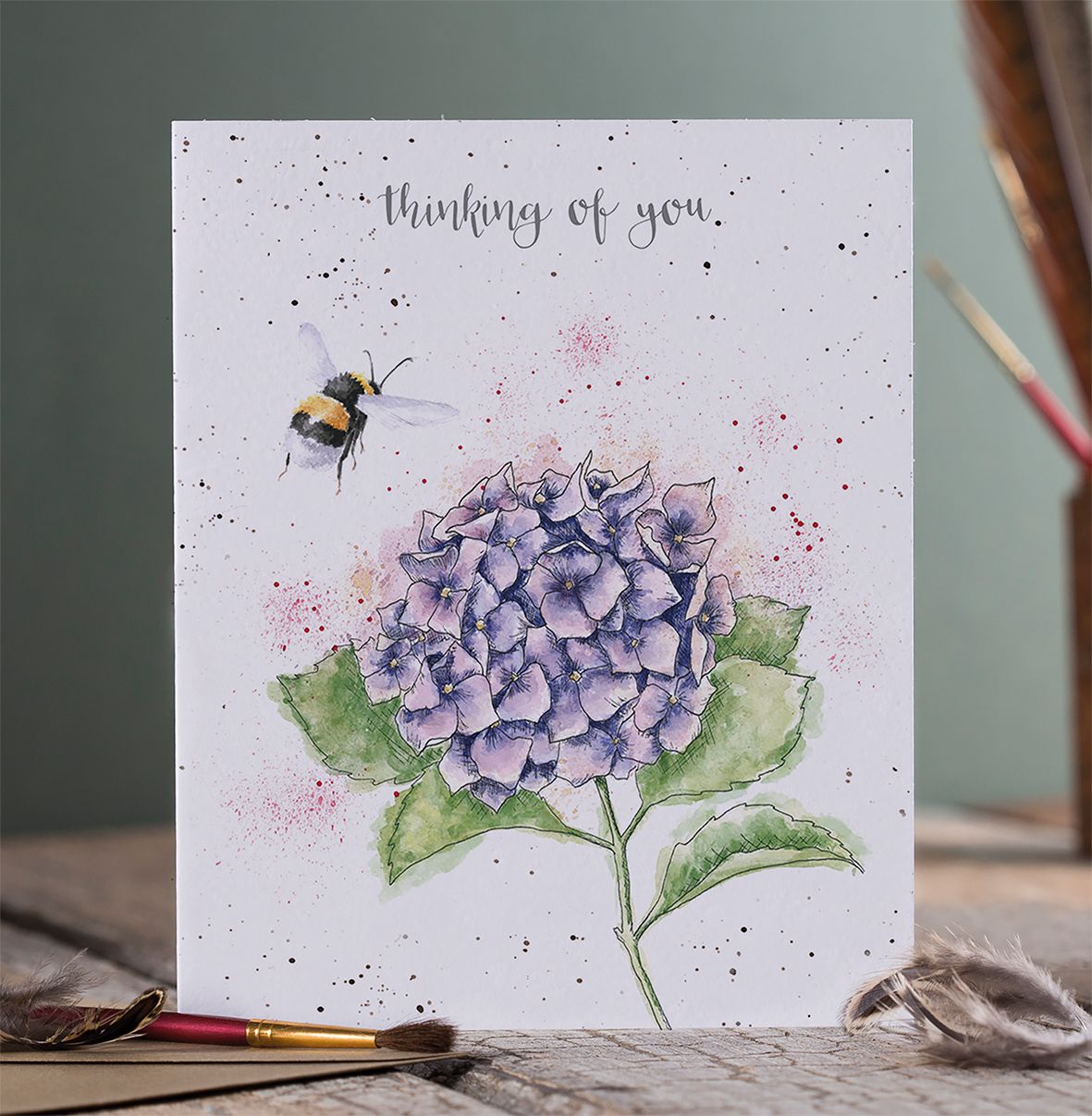 Wrendale Hydrangea Thinking of You Card