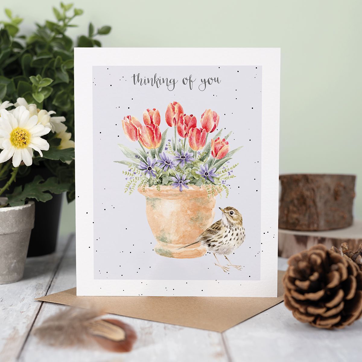 Wrendale The Meadow Pipit Thinking of you card